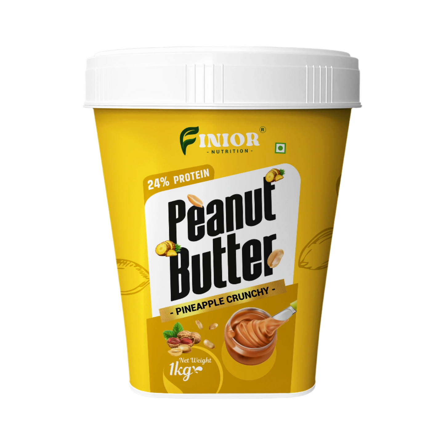 FINIOR High Protein Pineapple Crunchy Peanut Butter(Crunchy)  (1 kg)