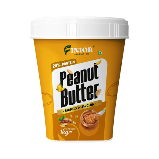 FINIOR Peanut Butter Mango with Chia | Jaggery Sweetened| Crunchy  (1 kg)